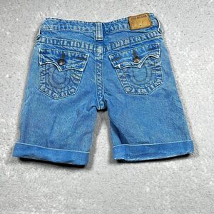 True Religion Little Boys Size 5 Denim Adjustable Waist Snap Button Shorts